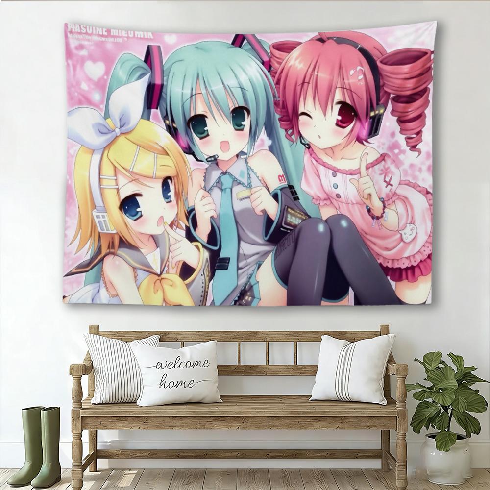 Arazzo Vocaloid Hatsune Miku Rin Teto, Carina Decorazione da Appendere al Muro Anime
