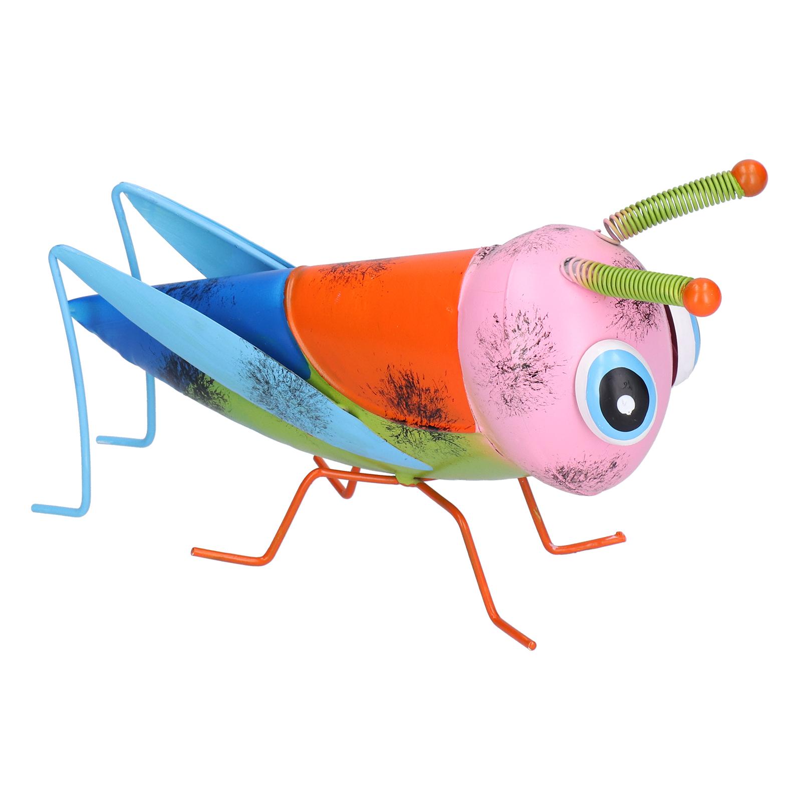 

Садовое украшение Железный материал Антикоррозийный Кузнечик для уличного патио Газонный декор розовый