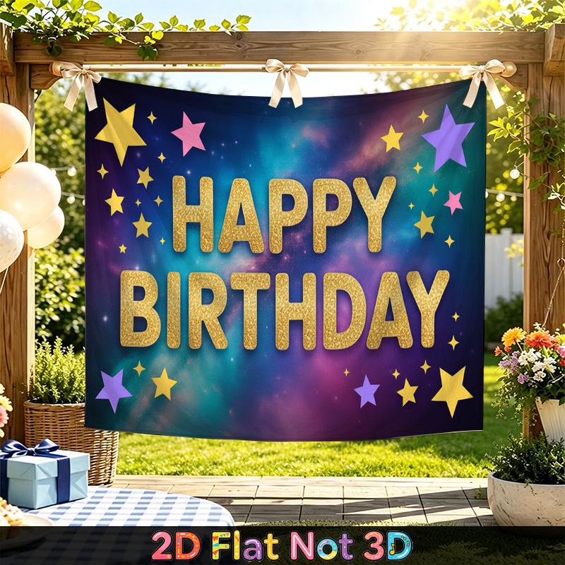 Party Backdrop Happy Birthday Birthday Stars Photo Booth Background Front Door Decor