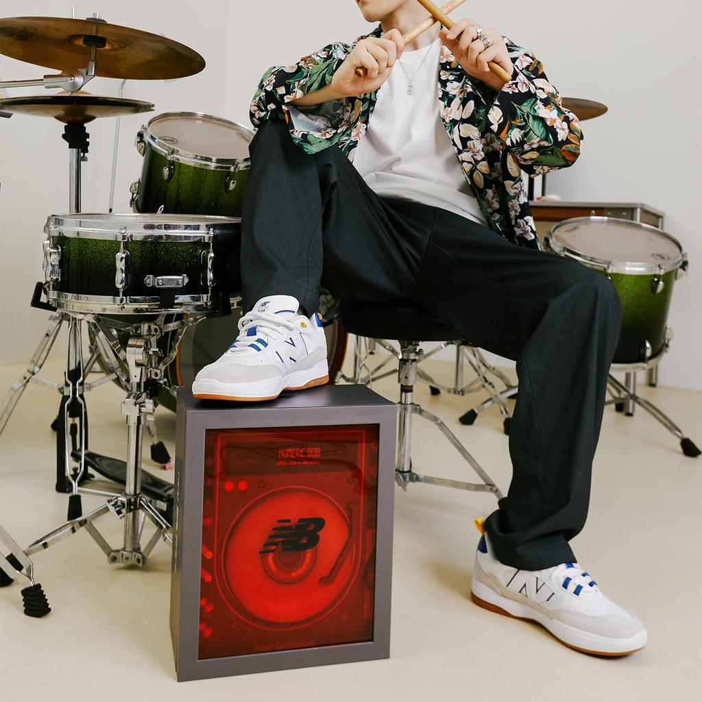 New Balance Nb Numeric Tiago Lemos 808 Leather Low-Top Skate Shoes Unisex Sneaker White Blue NM808WBY