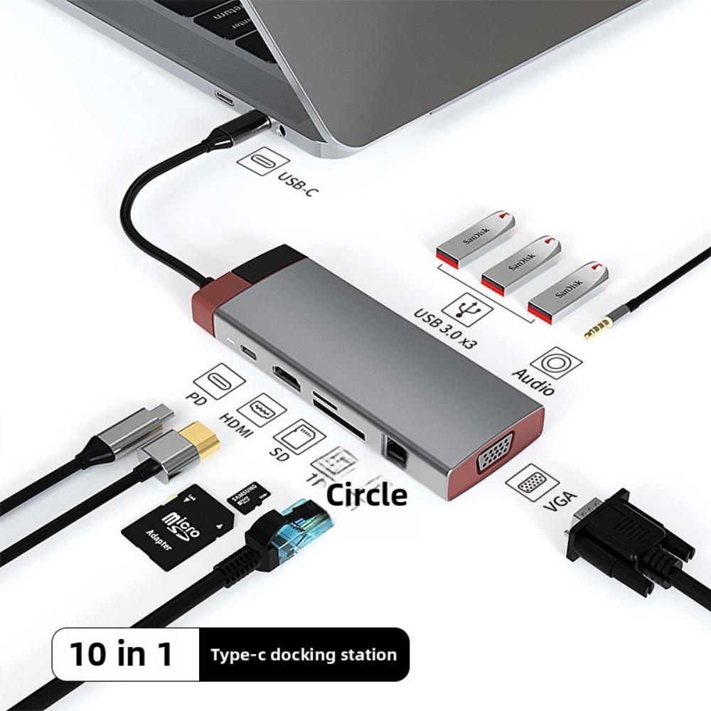 Type C Docking Station USB 3 0 Hub with RJ45 Gigabit Ethernet Adapter Multiport Expander for Laptop MacBook