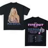 Maglietta Concerto Kesha 2025 2025 Kesha la Maglietta del Tour Tits Out 16D145 Maglietta Unisex