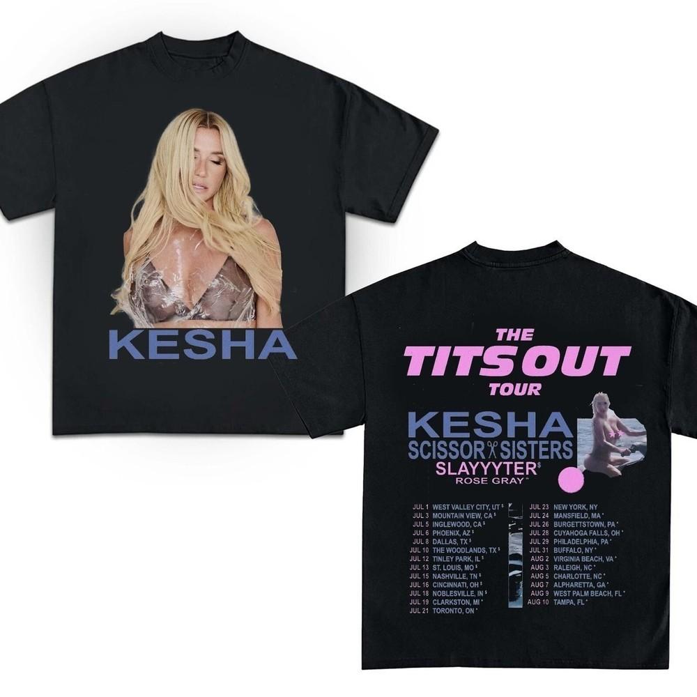 Kesha 2025 Concert Shirt 2025 Kesha the Tits Out Tour Tshirt 16D145 Unisex T-Shirt M