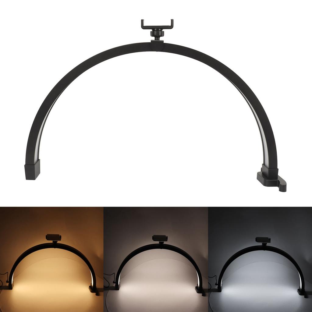 Half Moon Desk Lamp 100 To 240V 3200 To 5600K Dimmable Half Moon Nail Lamp Flicker  Touch Control Panel for Lash Extension