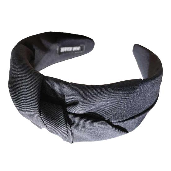 Women Headband Twist Knotted Design Anti-Slip Design Comfortable Fit Wide-Brimmed Hair чёрный