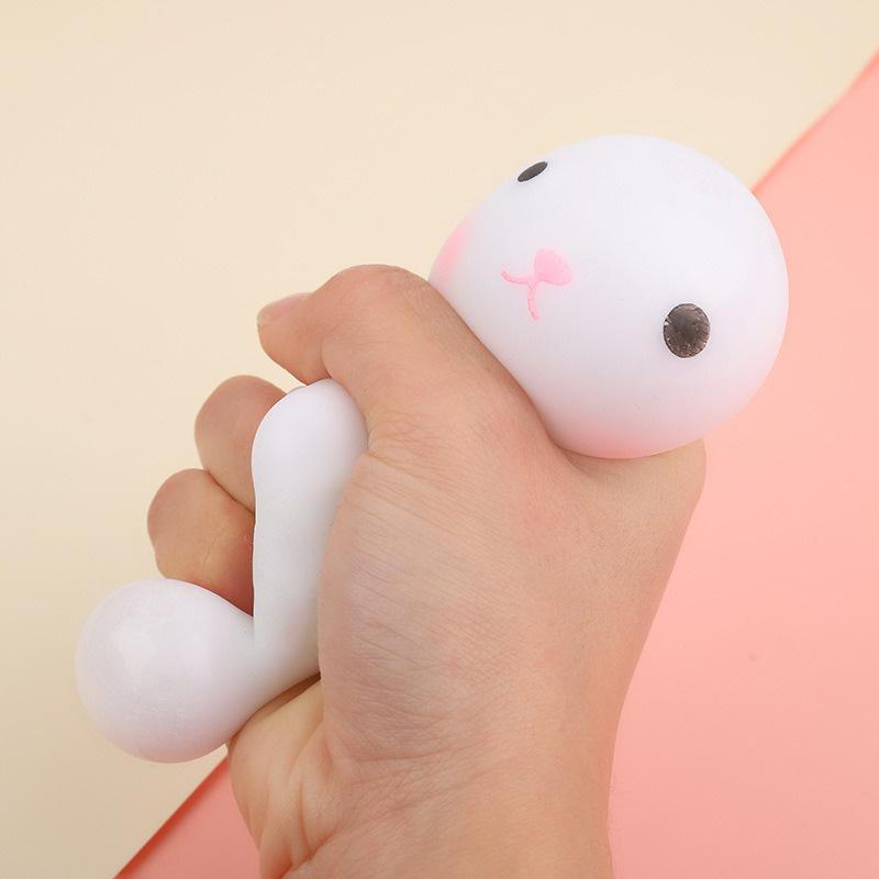 Süßes laufendes Kaninchen Dekompressions-Squishy-Spielzeug Tiere Anti-Stress Langsam aufsteigendes Sensorisches Fidget Knetspielzeug für Kinder Partygeschenke