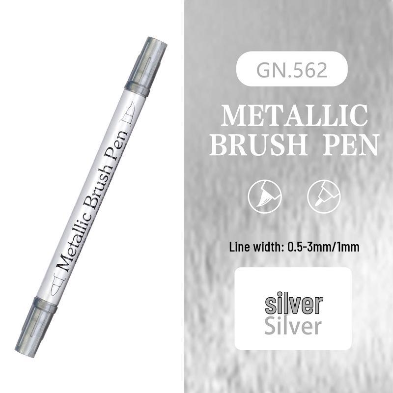 Wide Nala Dual-Tip Metal Marker for Glass, Ceramic, Plastic - Soft & Hard Tips for Hand-Painted, Signature, Graffiti, and DIY Projects. Waterproof.
