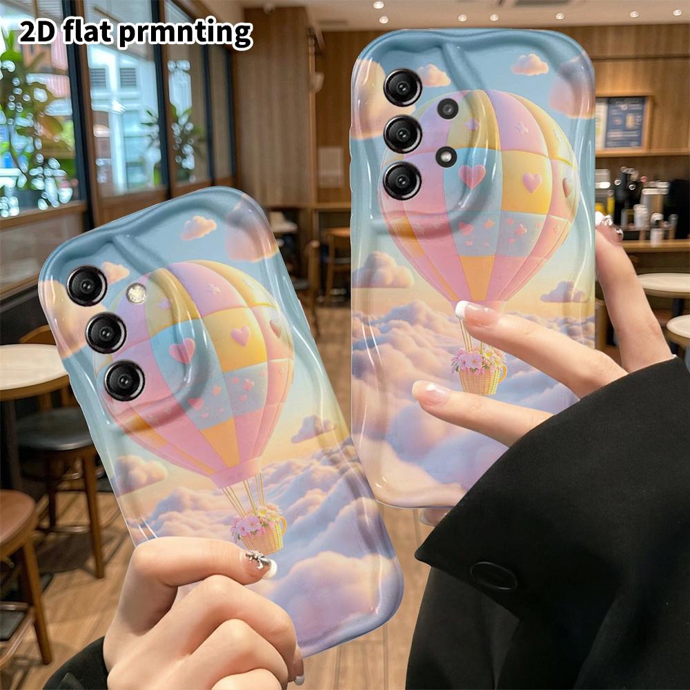 Phone Case: 2D Flat Samsung Galaxy A34 A35 M05 M06 S20 S22 S21 FE Plus 5G Protective Case, Hot Air Balloon, Christmas and Halloween Gift