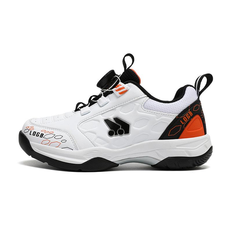 Girls Tennis Shoes Non-slip Children's Sports Shoes Leather Surface Breathable Lightweight Youth Training Shoes Boys Badminton Shoes