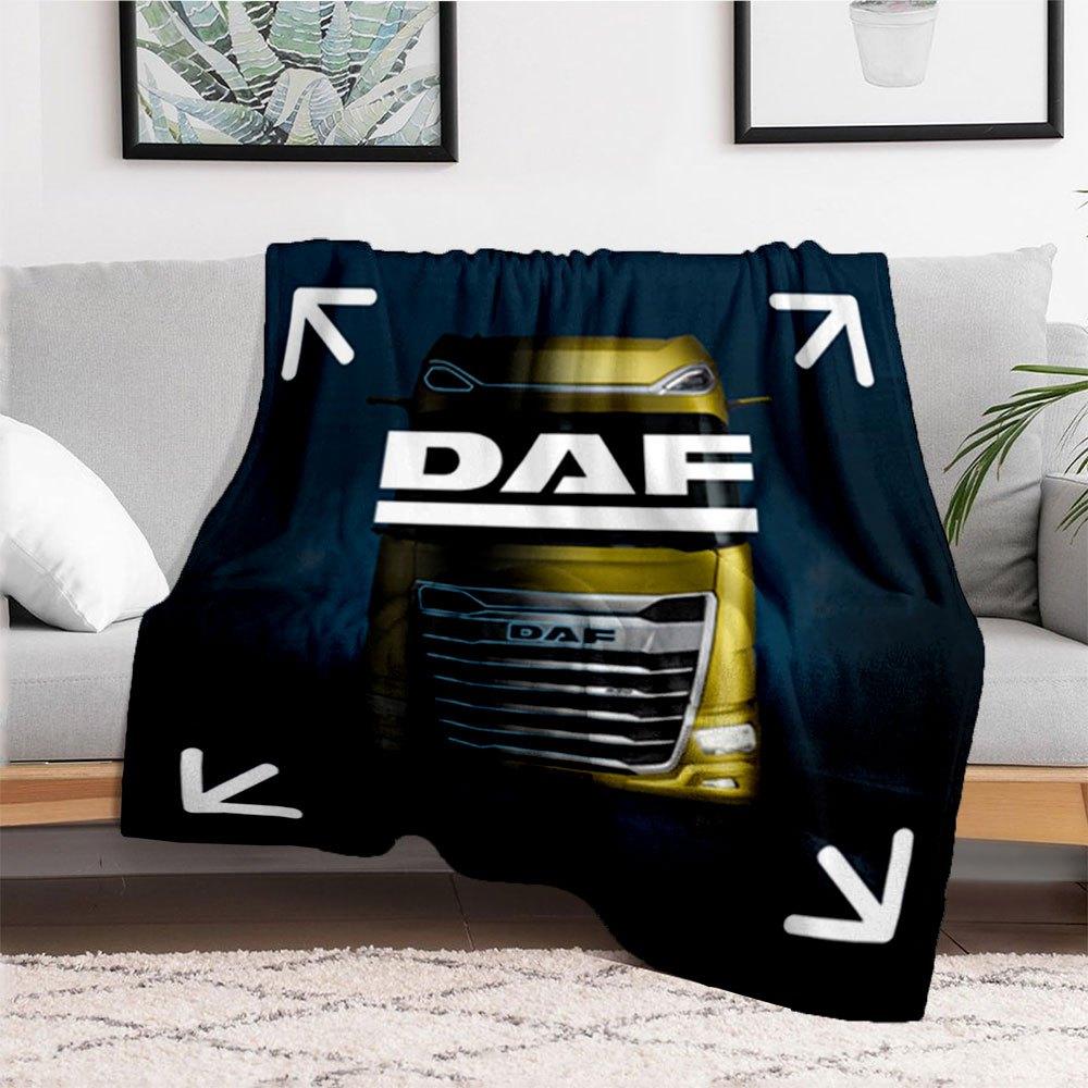 DAF Trucks Front View PosterBlanket Flannel Throw Blanket for Sofa, Bed, Travel, Camping, Office, Couch, Chair, And Bed Gift for Christmas C
