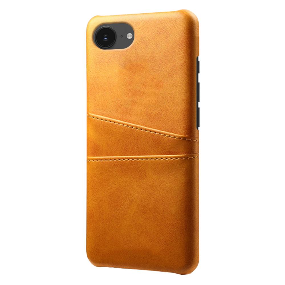 

For iPhone 16e Case Dual Card Slots PU Leather+Hard PC Phone Cover Black