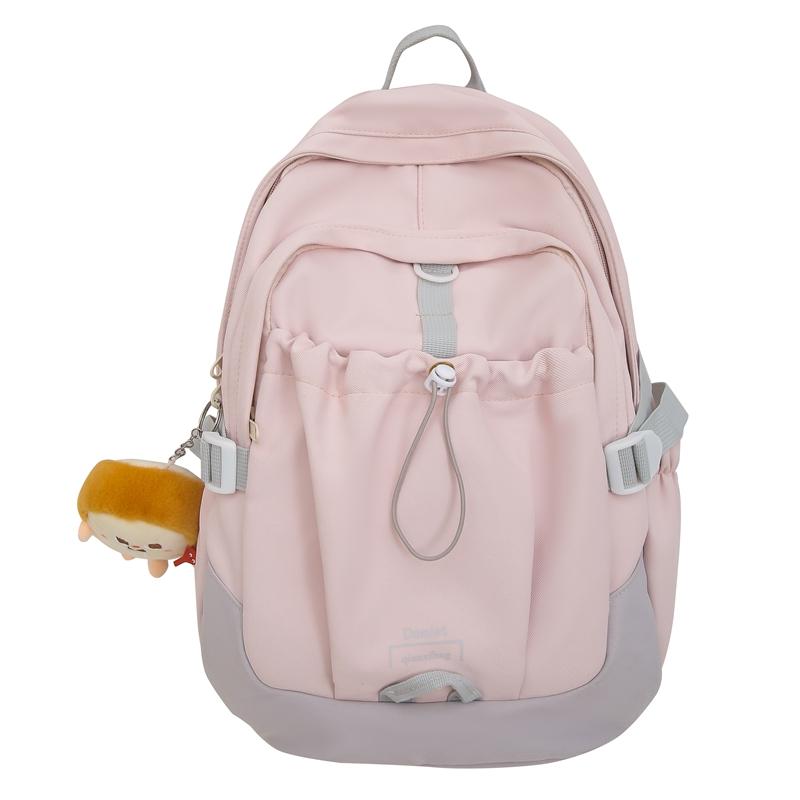 Студенческий рюкзак большой емкости женский рюкзак цветной блок школьный портфель — фото 20