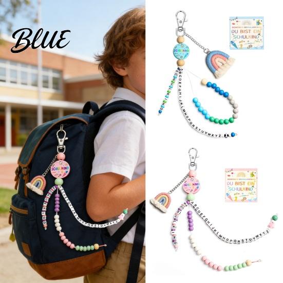 Metal Lobster Clasp Keychain Rainbow Key Chain with 26 Letter