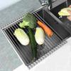 BJ Kitchen Sink Dish Drainer Rack, Faucet Organizer, Foldable Dish Drying Rack, 15 Tubes