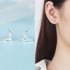Minimalist Christmas Antler Stud Earrings For Women Small Delicate Fresh Temperament Versatile Cold Jewelry