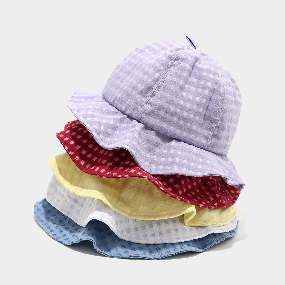 Versatile Plaid Bucket Cap Japanese Women's Sun Hat Fashion Fisherman Caps  Travel
