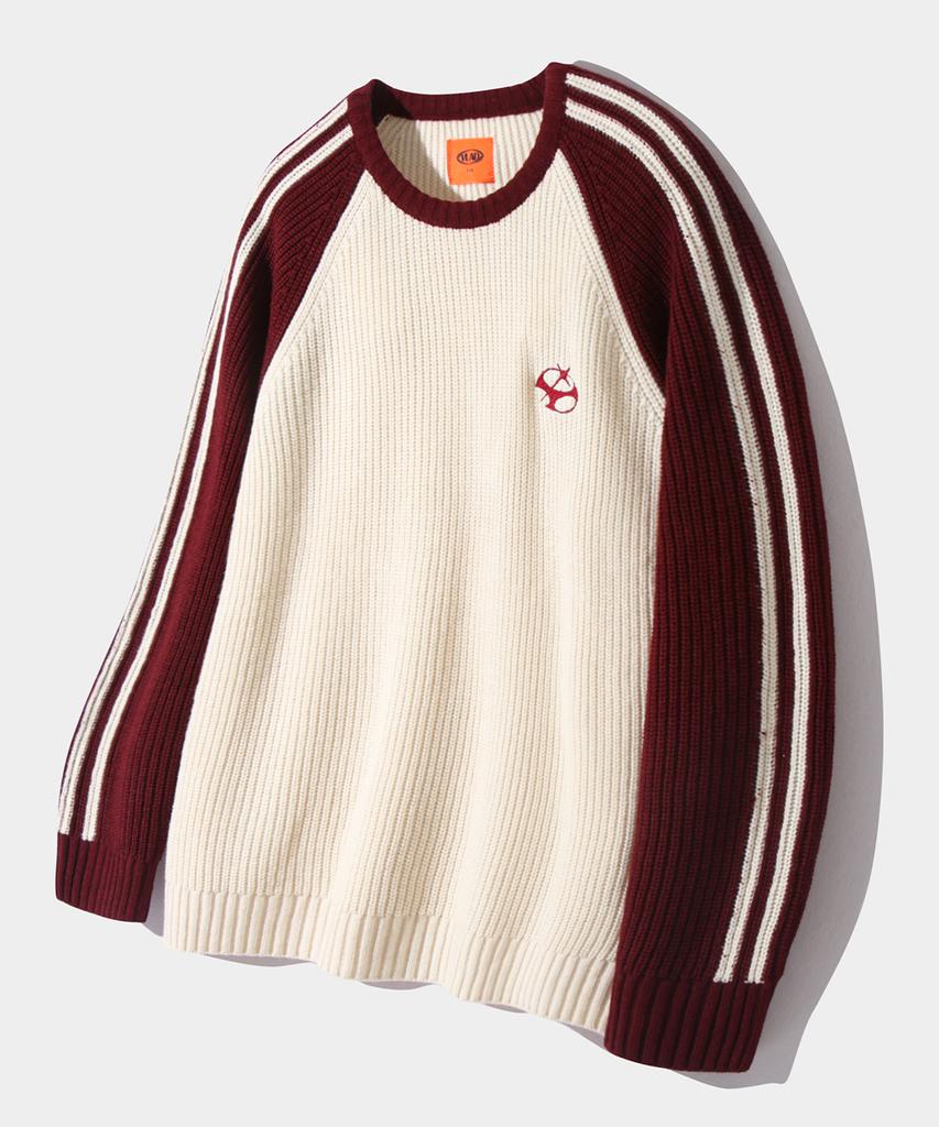 Dimiteulibeullaeg Vlad Raglan Track Sweatshirt Knit_Wine