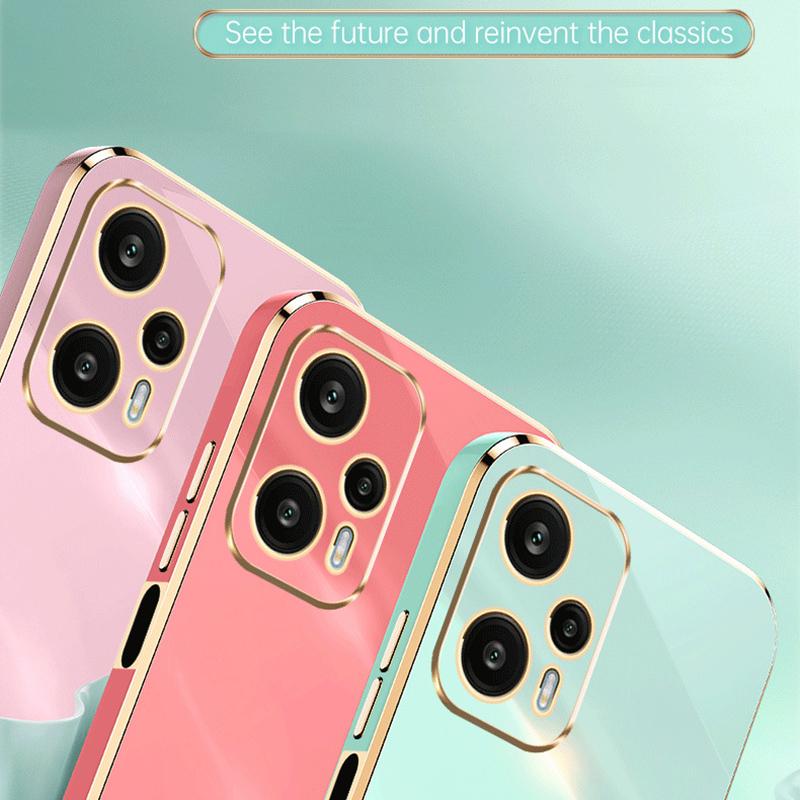 XINLI For Xiaomi Redmi Note 12 Turbo/Poco F5 5G Precise Lens Cut-out TPU Phone Case Electroplated Drop-proof Cover
