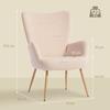 Lounge Chair, Boucle Accent Chair, High Back, Armrests, 71 x 74 x 97.5 cm, Beige