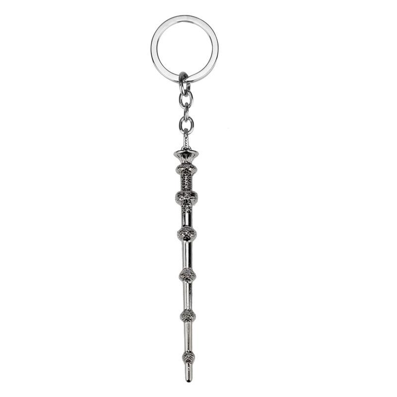 Metal Magic Wand Keychain Toy Movie Cosplay Prop Pendant Keychain Car Backpack Keychain Retro Jewelry Christmas Gift for Friends