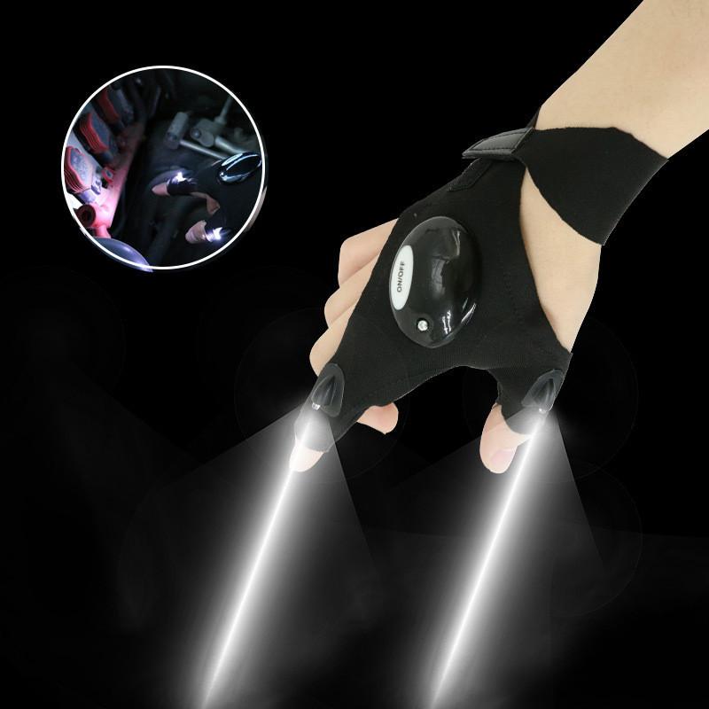 Luvas Iluminadas de Material de Algodão Perfeitas Para Pesca Noturna E Reparos Automotivos