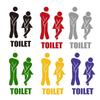 Waterproof Toilet Sign Sticker Toilet WC Sticker for Bathroom Wall or Door Removable and Repositionable Decal Sign