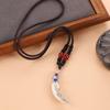 Retro woven dog tooth necklace men's and women's long niche personalized wolf tooth pendant pendant sweater chain accessories