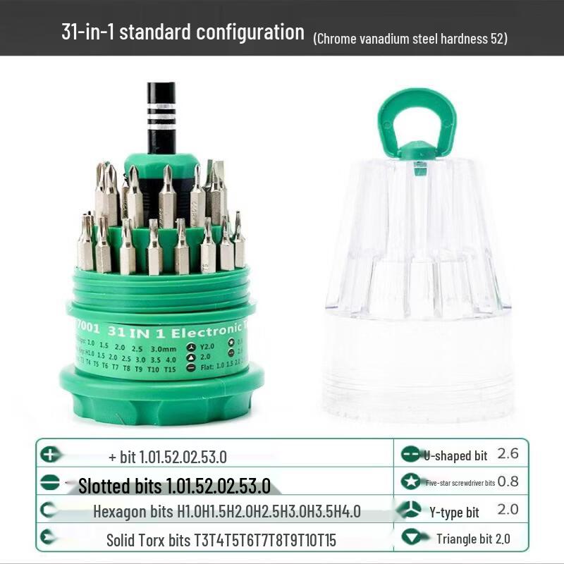 31-in-1 Chrome Vanadium Steel Screwdriver Set