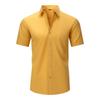 Heren Kortmouwig Effen Non-Iron Kreukvrij Grote Maat Business Casual Overhemd