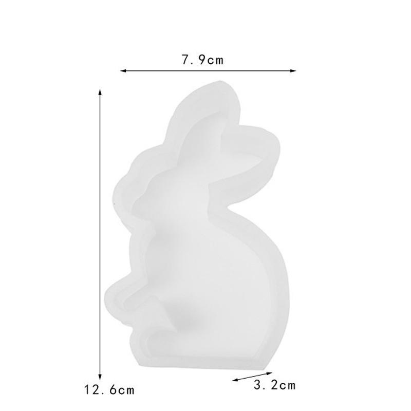 Cute Rabbit Silicone Mold 3D Animal Candle Scented Making Epoxy Mould DIY Handmade Easter Gift Baking Tools Home Decor