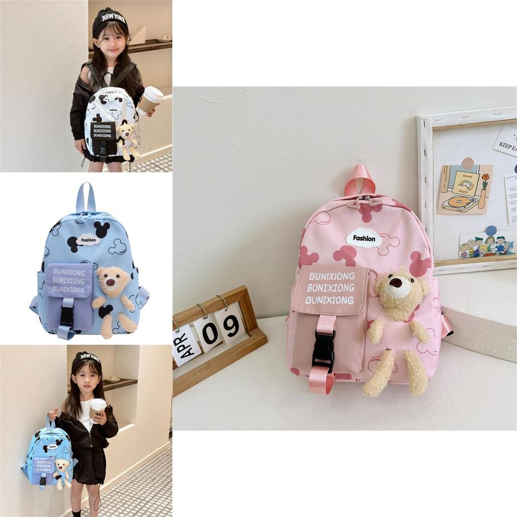 Adorable Cartoon Bear Backpack For Kids Stylish And Lightweight Oxford Cloth School Bag