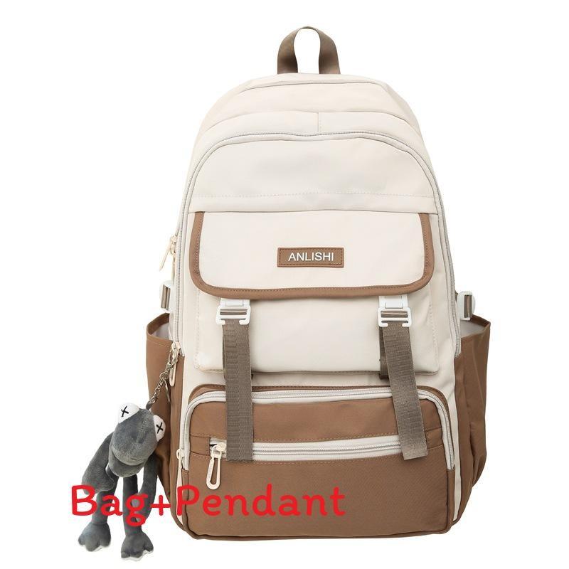 Modern Casual Backpack With Bold Letter Pattern And Padded Shoulder Straps For School Use
