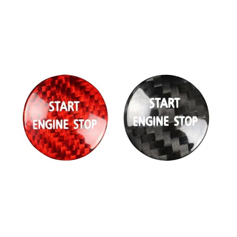 Real Carbon Fiber One-Button Start Ignition Sticker for BMW, Mercedes-Benz, VW, Toyota, Nissan, Honda, Suzuki