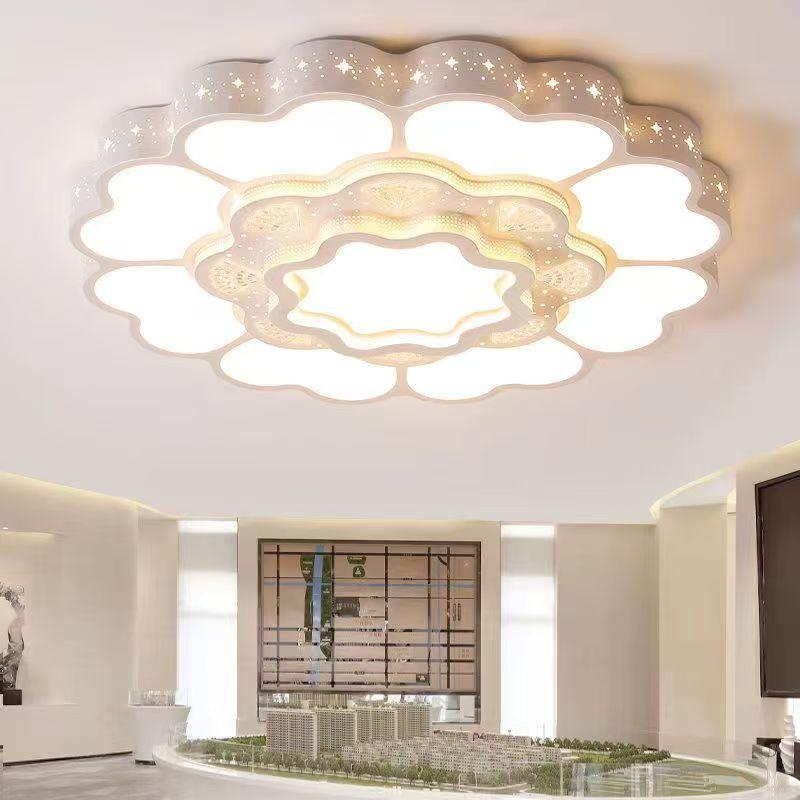 Simple Modern Circular Hall Lamp, Large-sized Flower LED Ceiling Light Fixture