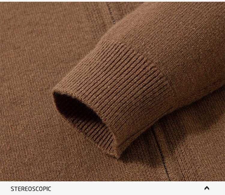 470g Men's Old Money Style Wool Zipper Cardigan Sweater - Thick Warm Knitwear