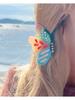 Half zip hair, new color blocked acetate butterfly clip, niche dopamine high-end hair clip, girl's curly hair shark clip