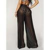 Sexy Solid Color Mesh Wide Leg Pants Sexy Pure Color Mesh Wide Leg Pants