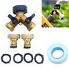 Heavy Duty Hose Fitting For Garden Brass Hose Splitter Efficient Water Use Hassle-Free Watering Independent Water Control