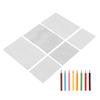 6 Sheet Flower Heat Shrink Paper with 8 Color Pencils Pre Cut Two Sides DIY BOPS Shrink Film Paper for Beginner