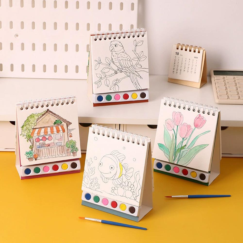 20 Sheet Sketchbook Drawing Picture Book Painting Brush Set Gouache Painting for Students Kids DIY Coloring Book Art Kit
