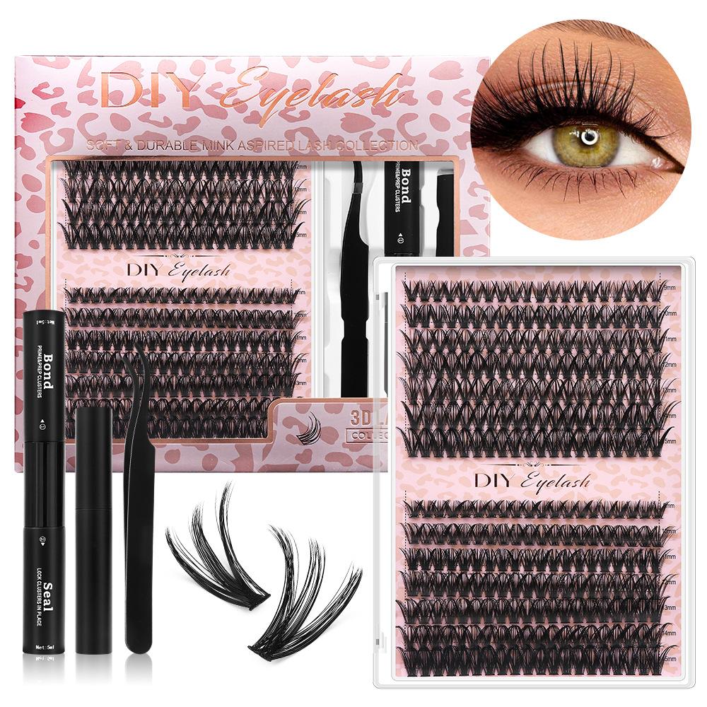 

Foreign trade false eyelashes European and American sets, new eyelash raincoats are on the market 30D-100D segmented multi-hair glue curled