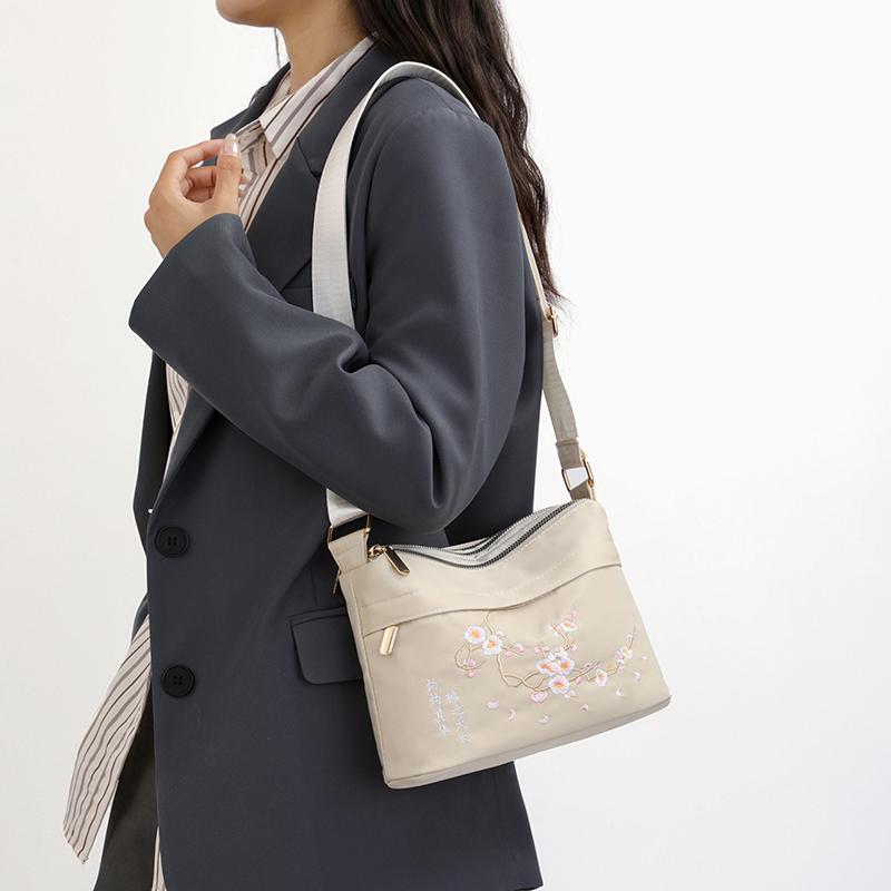 3 Hauptfächer Umhängetaschen mit hoher Kapazität für Damen Geldbörse mit mehreren Fächern Handtasche aus Nylon Geeignet für Mütter zum Einkaufen Schultertasche