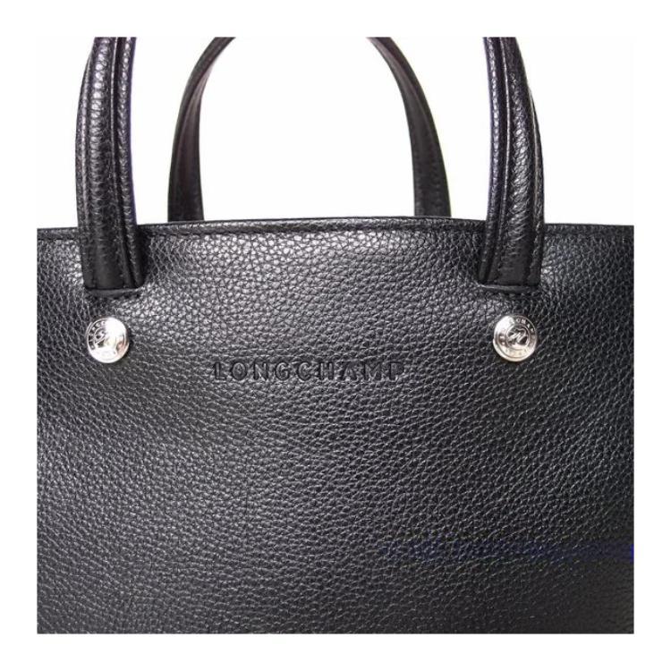 Longchamp Solid Color Letter Logo Leather Tote Crossbody Shoulder Bag Women bags Black 1099021047