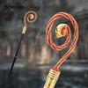 Golden Red Hanger Red Diamond Fashion Stick Decorative Cane Elegant Fashion Cane Cosplay Alloy Crosier Vintage Stick 90cm