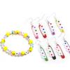 100pcs/Lot Acrylic Beads Flat Circular Shape Colorful Star Beads Loose Beads For DIY Jewelry Bracelet Necklace Accessory