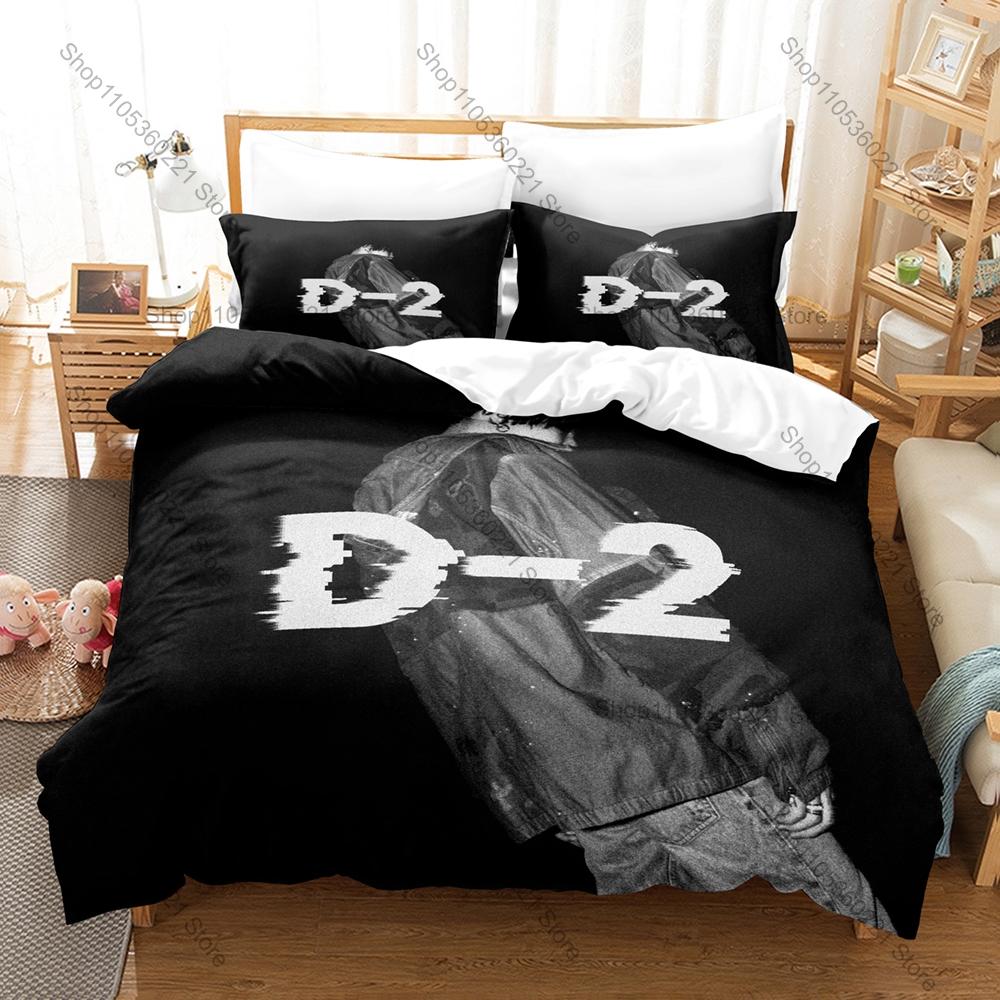 Personality Hip Hop Style Agust D Graphic New Bedding Set Soft Cozy Bed Cover Household Sleeping Bedding Ornament Gift