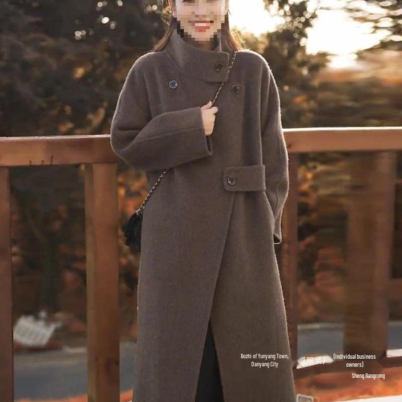 2025 Autumn/Winter Petite Korean Mid-Length Wool Coat