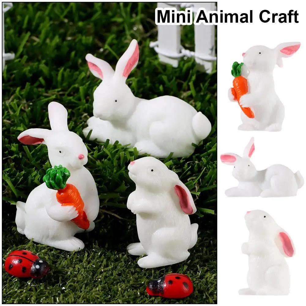 Geschenk Puppenhaus Ornament Mini Tier Handwerk Miniatur Kaninchen Figur Mikro Landschaft Harz Hase Statue Feengarten
