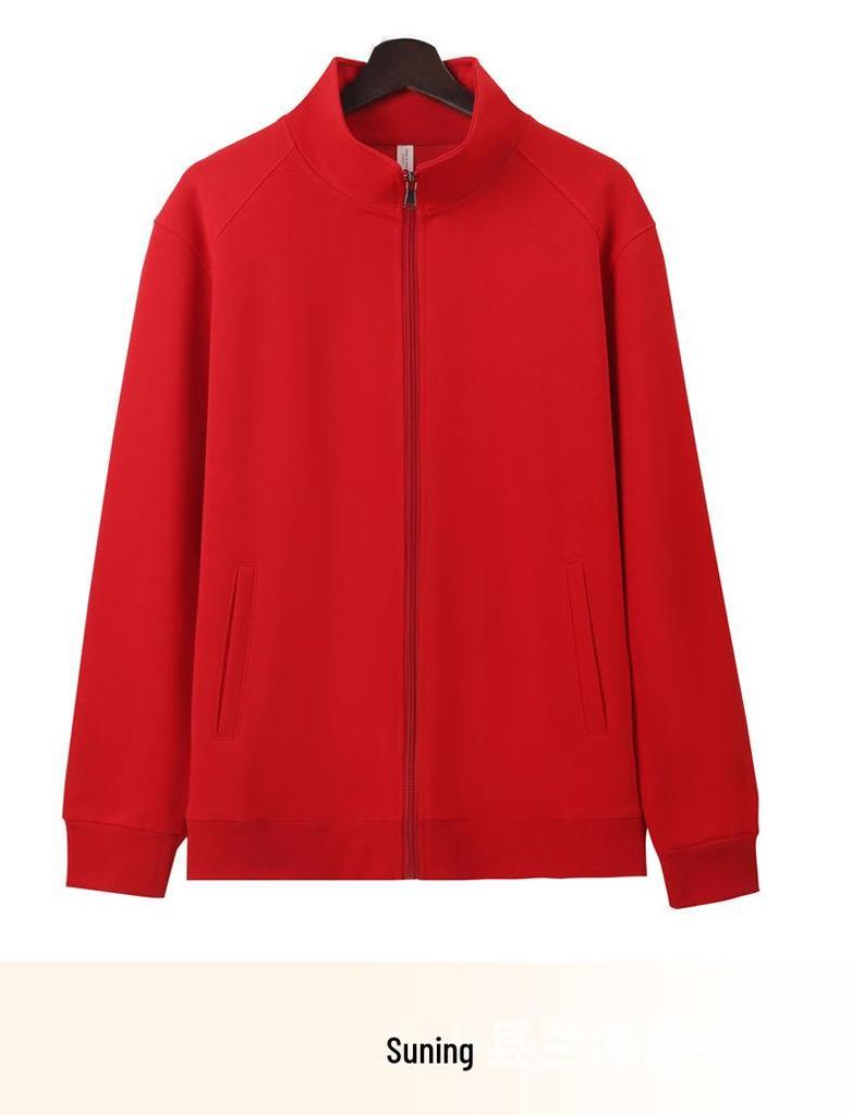 Men's Warm Hua Cotton Stand Collar Hoodie Jacket, 320g, Thickened, Versatile Casual Zip-Up - Perfect for Spring and Autumn