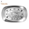 Retro Tinplate Dinner Plate Stainless Steel Serving Tray Round Seasoning Plates Platter Kitchen Gadget for Fruits Desserts Fried Chicken